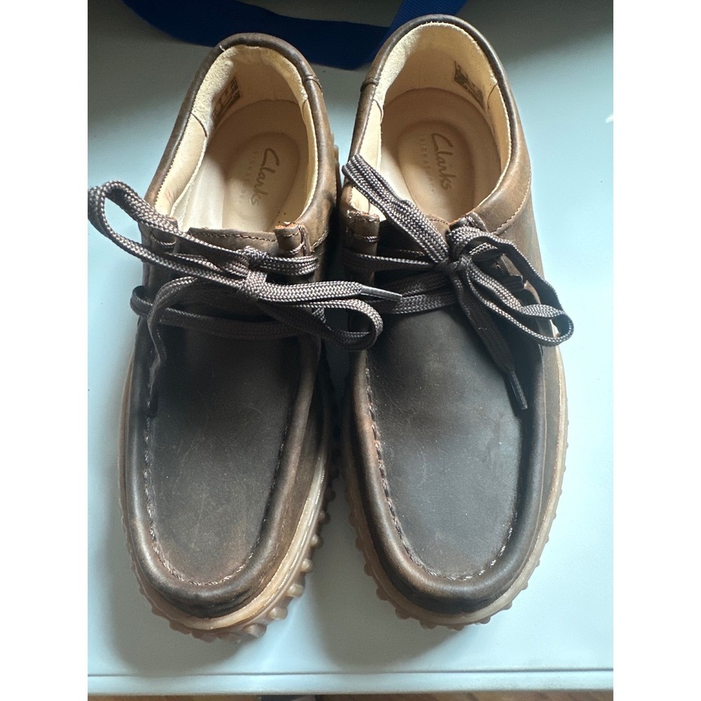 Clarks Torhill Bee Dark Brown Leather Platform Wallabee Shoes 26175409 Womens 6